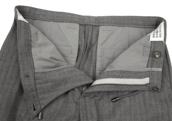 Maison Martin Margiela Wool Herringbone Pants Gray Size 44