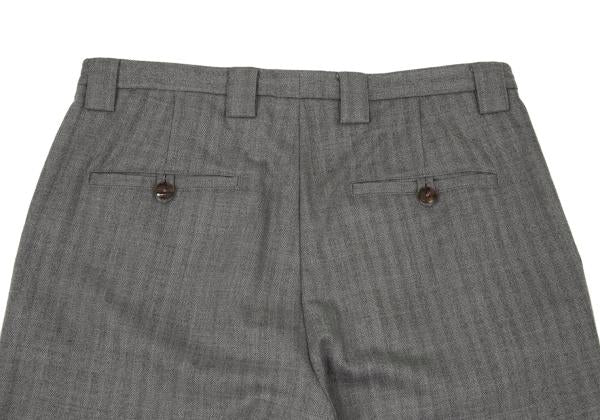 Maison Martin Margiela Wool Herringbone Pants Gray Size 44