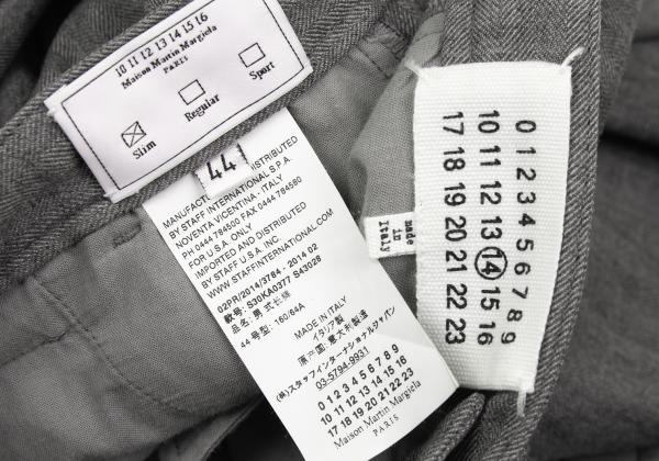 Maison Martin Margiela Wool Herringbone Pants Gray Size 44