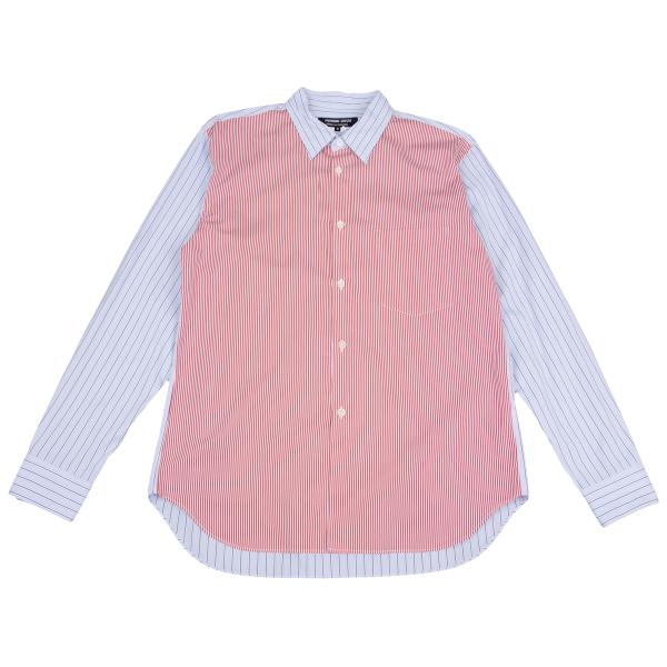 COMME des GARCONS HOMME DEUX Panel Stripe Shirt Red Size M