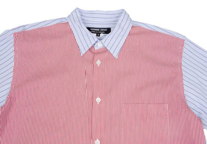 COMME des GARCONS HOMME DEUX Panel Stripe Shirt Red Size M
