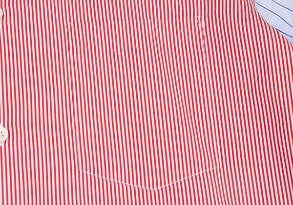 COMME des GARCONS HOMME DEUX Panel Stripe Shirt Red Size M
