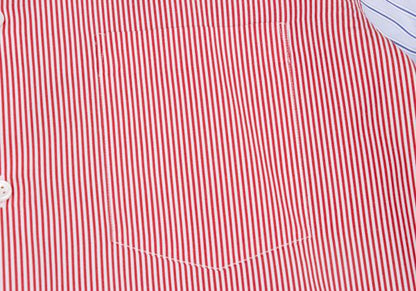 COMME des GARCONS HOMME DEUX Panel Stripe Shirt Red Size M