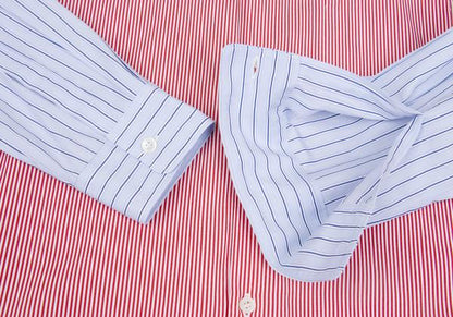 COMME des GARCONS HOMME DEUX Panel Stripe Shirt Red Size M