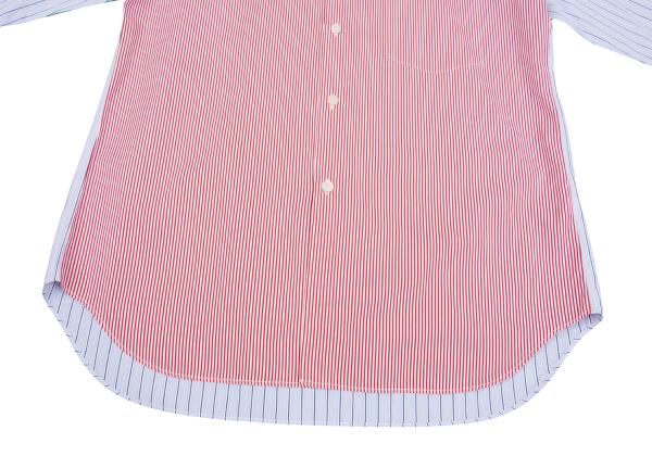 COMME des GARCONS HOMME DEUX Panel Stripe Shirt Red Size M