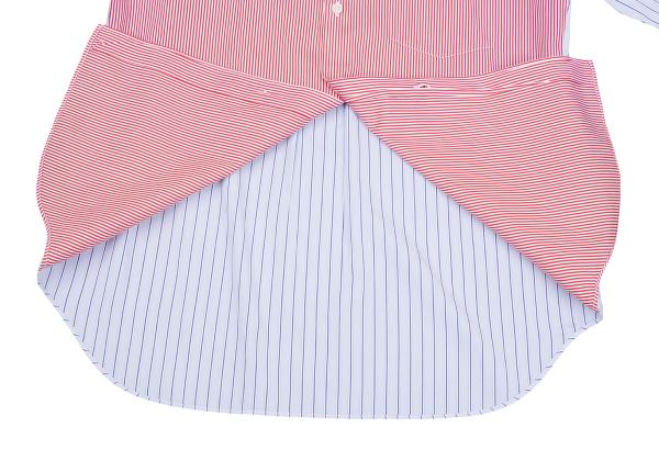 COMME des GARCONS HOMME DEUX Panel Stripe Shirt Red Size M