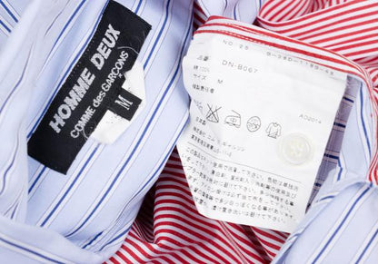 COMME des GARCONS HOMME DEUX Panel Stripe Shirt Red Size M