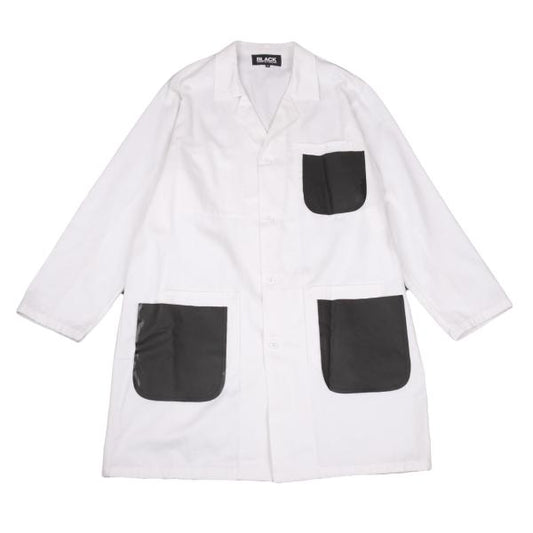 BLACK COMME des GARCONS Cotton Double Off Black Coat Size XL