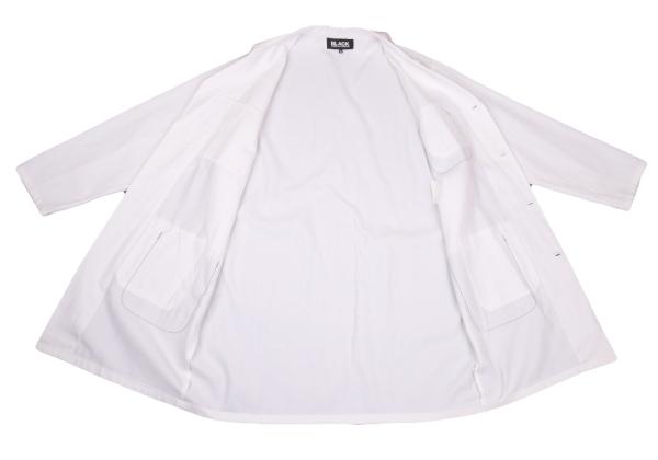 BLACK COMME des GARCONS Cotton Double Off Black Coat Size XL