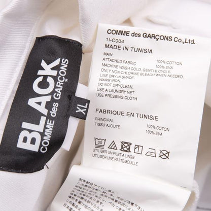 BLACK COMME des GARCONS Cotton Double Off Black Coat Size XL