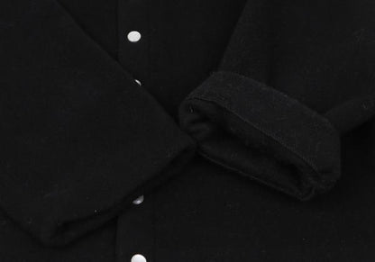 agnes b. Fleece Snap Button Jacket Black Size 1