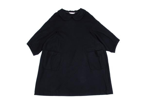 COMME des GARCONS Wool Nylon Diagonal Dress Navy Size S