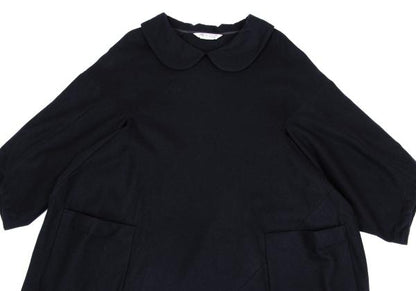 COMME des GARCONS Wool Nylon Diagonal Dress Navy Size S
