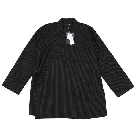 S'YTE Stripe Ethnic Wrap Shirt Charcoal Size 3