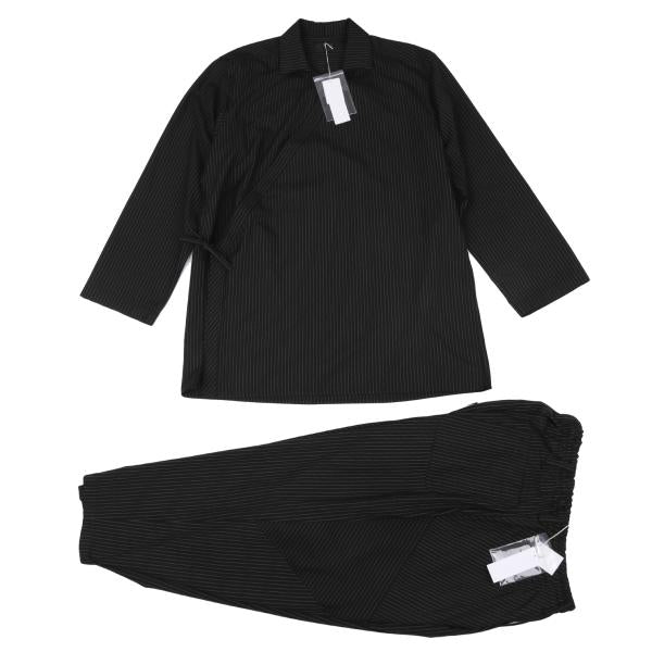 S'YTE Stripe Ethnic Wrap Shirt Charcoal Size 3