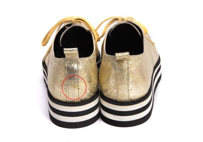 COMME des GARCONS Gold Metallic Platform Shoes Size 23.5CM