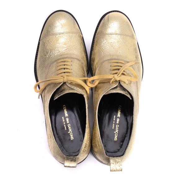 COMME des GARCONS Gold Metallic Platform Shoes Size 23.5CM