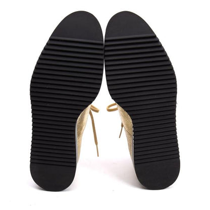 COMME des GARCONS Gold Metallic Platform Shoes Size 23.5CM