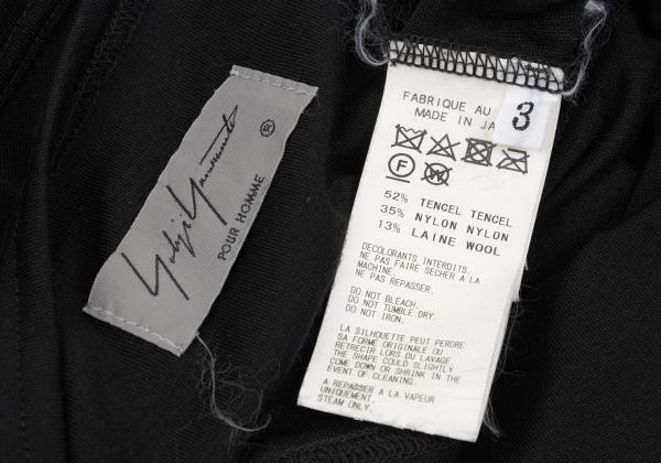 Yohji Yamamoto POUR HOMME 19SS Back T-Shirt Black Size 3