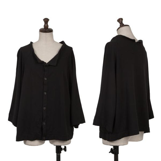 Y's Cotton Blend Raglan Sleeve Blouse Black Size 2