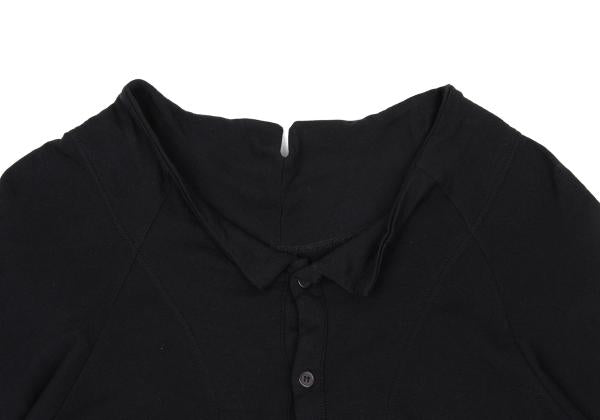 Y's Cotton Blend Raglan Sleeve Blouse Black Size 2