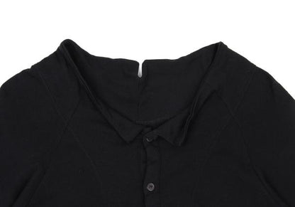Y's Cotton Blend Raglan Sleeve Blouse Black Size 2
