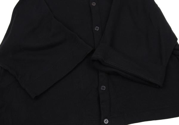 Y's Cotton Blend Raglan Sleeve Blouse Black Size 2