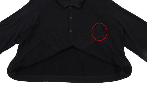Y's Cotton Blend Raglan Sleeve Blouse Black Size 2