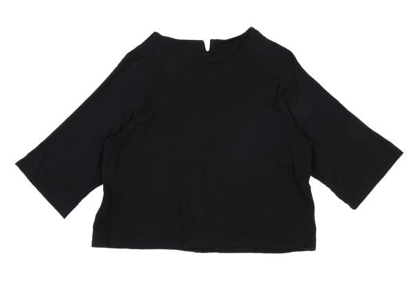 Y's Cotton Blend Raglan Sleeve Blouse Black Size 2