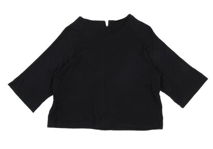 Y's Cotton Blend Raglan Sleeve Blouse Black Size 2