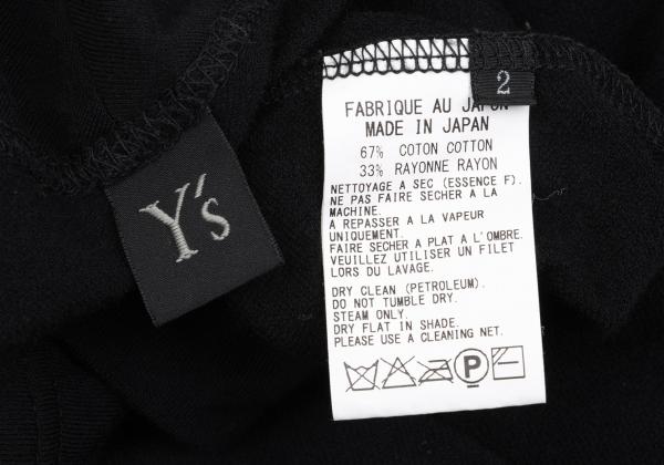 Y's Cotton Blend Raglan Sleeve Blouse Black Size 2