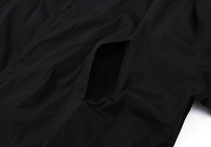 Y's Cotton Snap Button Blouse Black Size 1