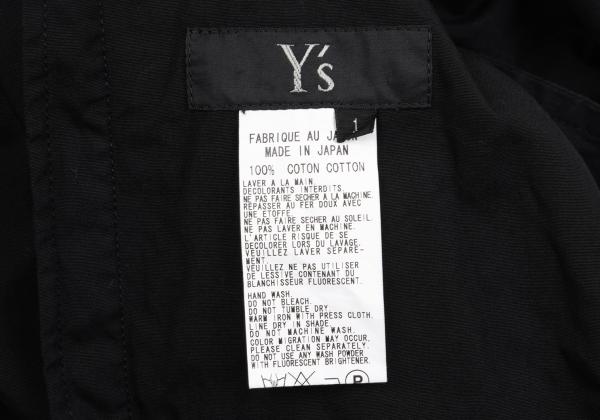 Y's Cotton Snap Button Blouse Black Size 1
