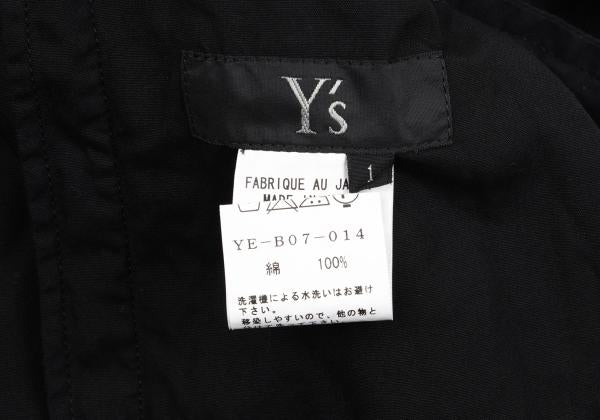 Y's Cotton Snap Button Blouse Black Size 1