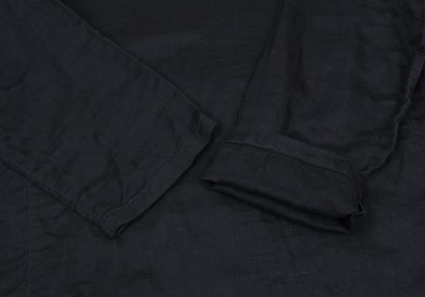 Plantation Panel Design High Neck Blouse Navy Size M