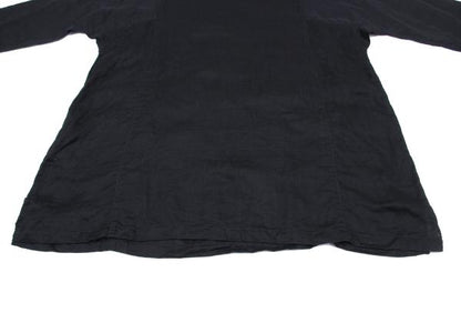 Plantation Panel Design High Neck Blouse Navy Size M