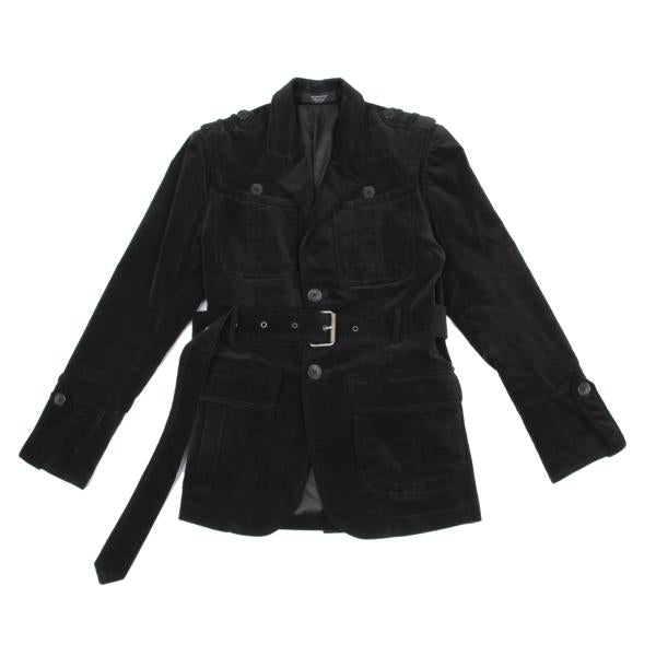 VIKTOR&ROLF Belt Design Velvet Jacket Black Cotton Size 46