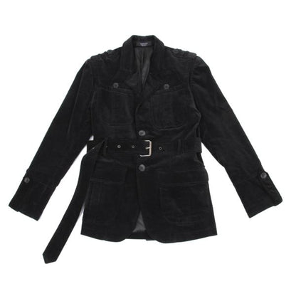 VIKTOR&ROLF Belt Design Velvet Jacket Black Cotton Size 46