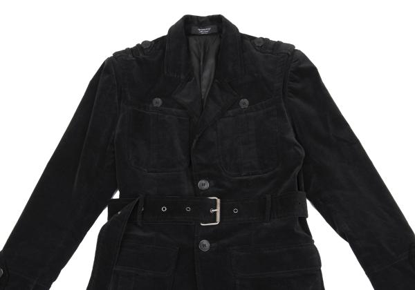 VIKTOR&ROLF Belt Design Velvet Jacket Black Cotton Size 46