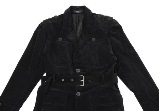 VIKTOR&ROLF Belt Design Velvet Jacket Black Cotton Size 46