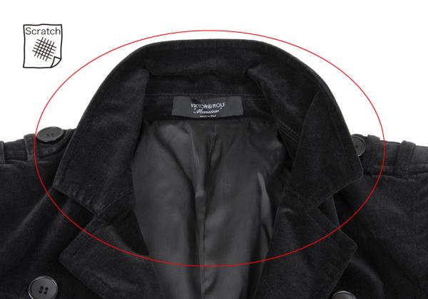 VIKTOR&ROLF Belt Design Velvet Jacket Black Cotton Size 46