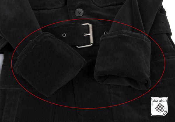 VIKTOR&ROLF Belt Design Velvet Jacket Black Cotton Size 46