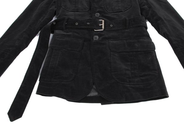VIKTOR&ROLF Belt Design Velvet Jacket Black Cotton Size 46