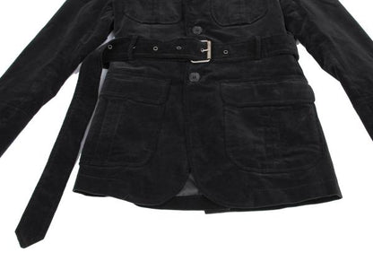 VIKTOR&ROLF Belt Design Velvet Jacket Black Cotton Size 46
