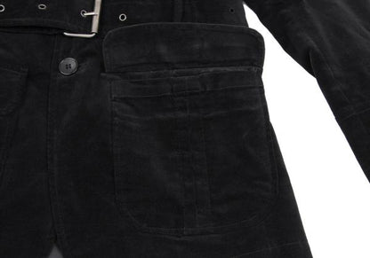 VIKTOR&ROLF Belt Design Velvet Jacket Black Cotton Size 46