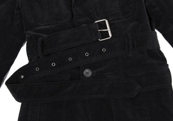 VIKTOR&ROLF Belt Design Velvet Jacket Black Cotton Size 46