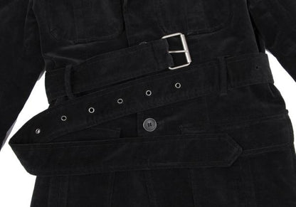 VIKTOR&ROLF Belt Design Velvet Jacket Black Cotton Size 46