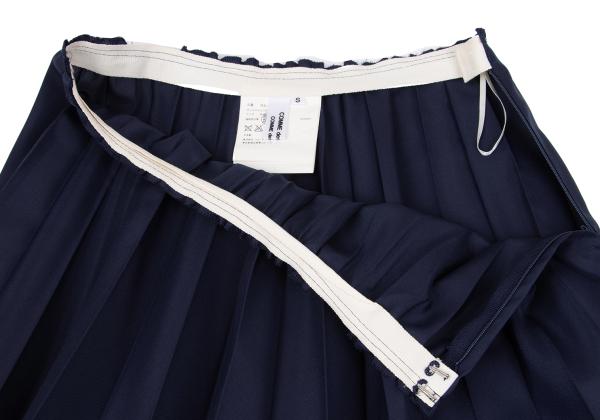 COMME des GARCONS Poly Raw-Edge Chiffon Skirt Navy Size S
