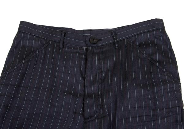 GIORGIO ARMANI Linen Pinstripe Pants Blue Size 44