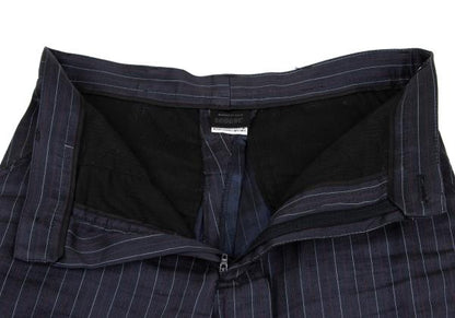 GIORGIO ARMANI Linen Pinstripe Pants Blue Size 44